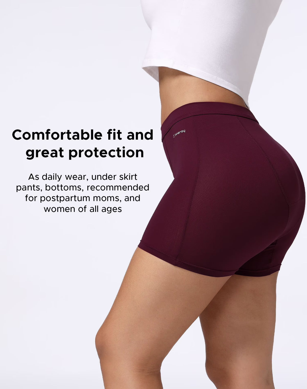 Womens Breathable Period Boxers Underwear High-Waist Menstrual Panties 3-Pack(L,Late Autumn)