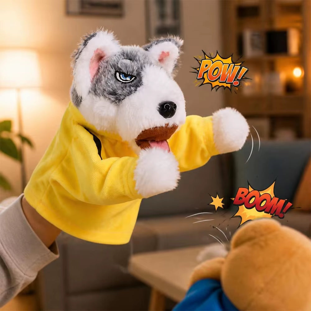 Funny with Sound Boxing Dog Doll Plush Kids Gifts Tricky Doll Battle Interactive Toy