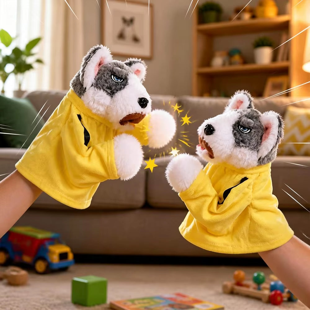 Funny with Sound Boxing Dog Doll Plush Kids Gifts Tricky Doll Battle Interactive Toy
